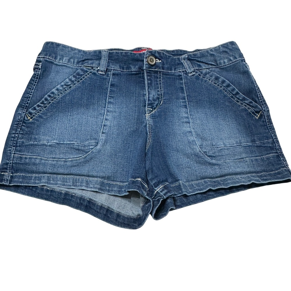 Vintage Unionbay Jean Shorts Womens 13/32 Blue Denim Mid-Rise Stretch Casual Y2K